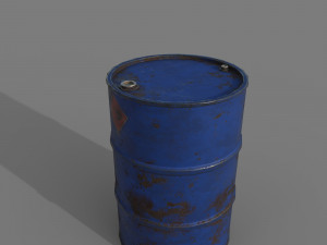 Barrel blue rusty 3D 모델