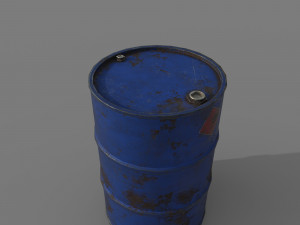Barrel blue rusty 3D 모델