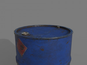 Barrel blue rusty 3D 모델