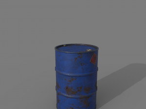 Barrel blue rusty 3D 모델