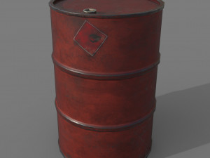 Barrel red dirty Modelo 3D