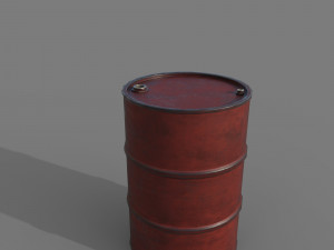 Barrel red dirty 3D Model
