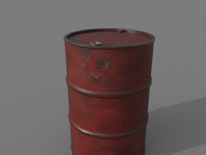 Barrel red dirty 3D Model