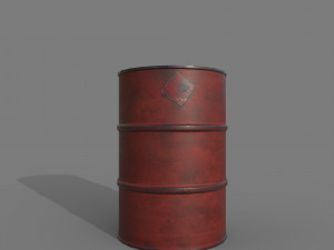 Barrel red dirty 3D Model