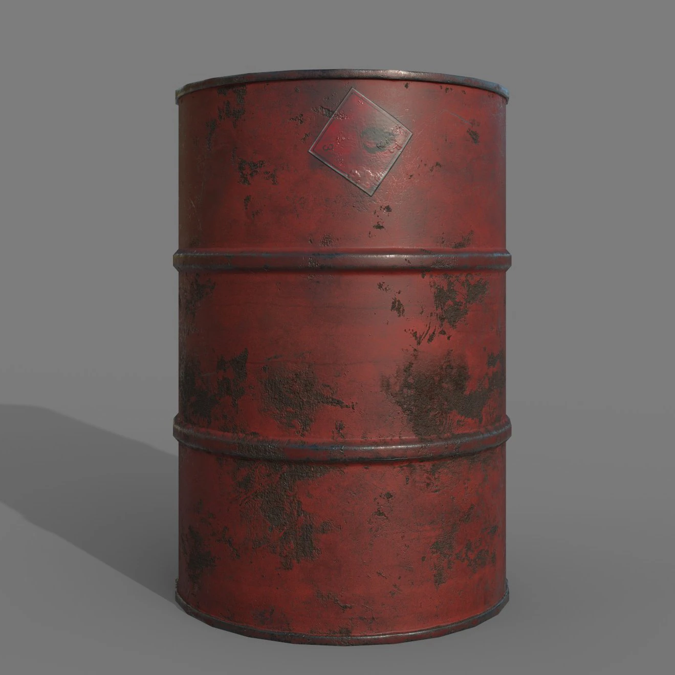Barrel red rusty 3D Model .c4d .max .obj .3ds .fbx .stl .blend 