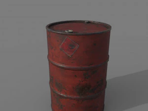 Barrel red rusty 3D Model