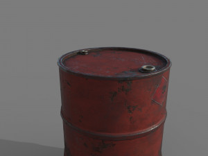Barrel red rusty 3D-Modell