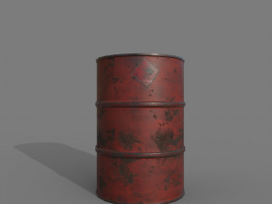 Barrel red rusty 3D-Modell