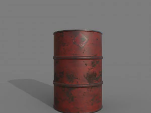 Barrel red rusty 3D Model