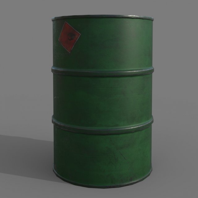 Barrel green dirty Model 3D .c4d .max .obj .3ds .fbx .stl .blend 