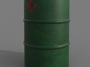 Barrel green dirty Model 3D