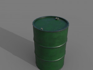 Barrel green dirty Model 3D