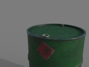 Barrel green dirty Model 3D