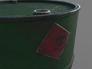 Barrel green dirty Model 3D