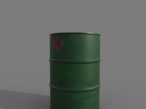 Barrel green dirty Model 3D