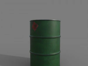 Barrel green dirty 3D Model
