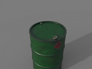Barrel green dirty Model 3D