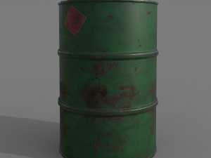 Barrel green rusty 3Dモデル