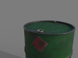 Barrel green rusty 3D Model