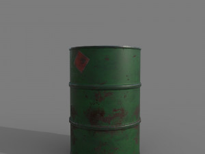 Barrel green rusty 3D Model