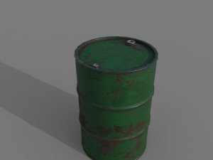 Barrel green rusty 3D Model