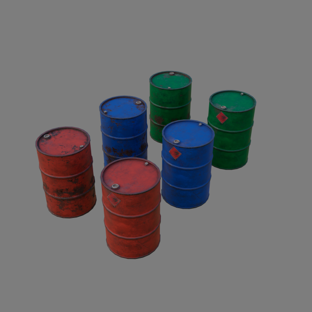 Barrels 200 liters 3D 模型 .c4d .max .obj .3ds .fbx .stl .blend 