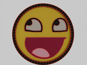 Low poly Smile 3D Model