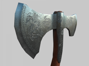Viking steel ax 3D Model