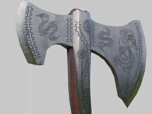 Viking steel ax 3D Model