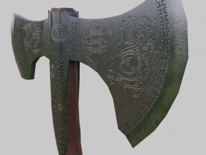 Viking steel ax 3D Model