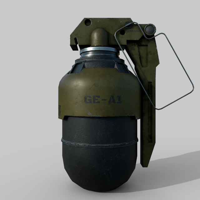 Futuristic grenade concept Modello 3D .c4d .max .obj .3ds .fbx .stl .blend 