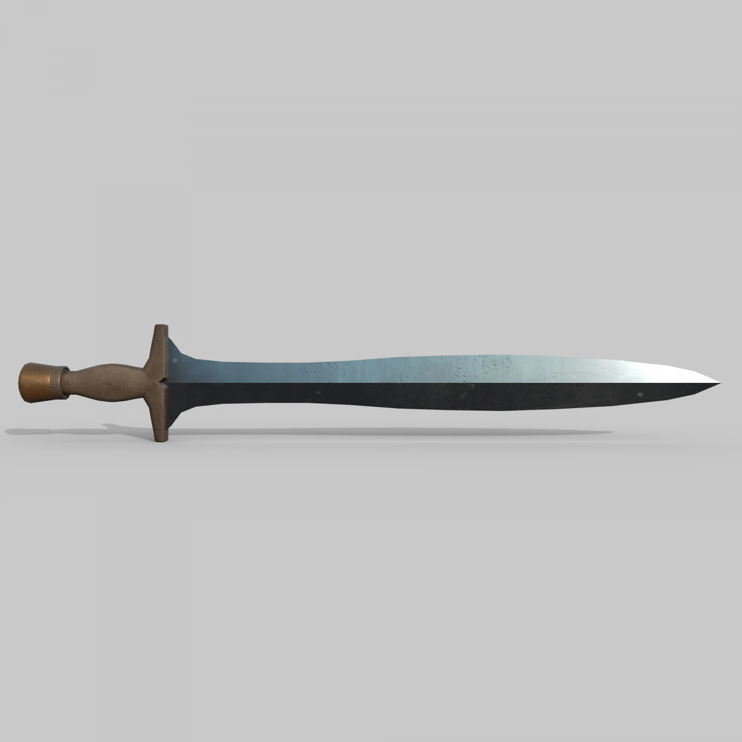 Sword with brass handle 3D Model .c4d .max .obj .3ds .fbx .stl .blend