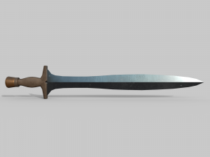 Sword with brass handle 3D Model