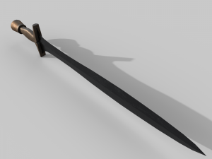 Sword with brass handle Modèle 3D