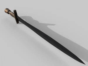 Sword with brass handle 3D Model