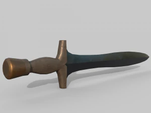 Sword with brass handle 3D Model