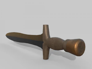 Sword with brass handle 3D Model
