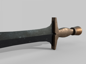 Sword with brass handle Modèle 3D