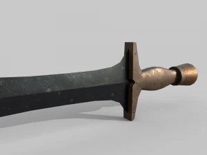 Sword with brass handle 3D Model