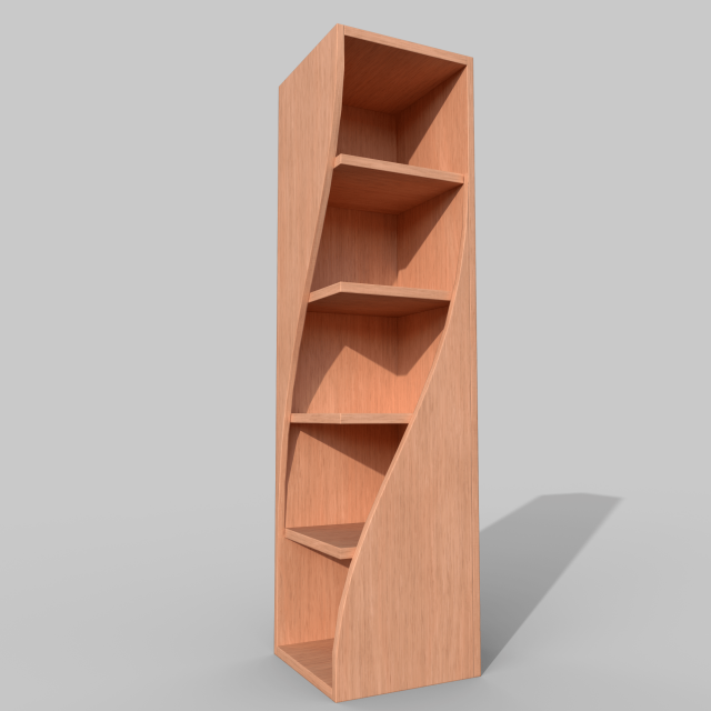 Rounded bookshelf 3D मॉडल .c4d .max .obj .3ds .fbx .stl .blend 
