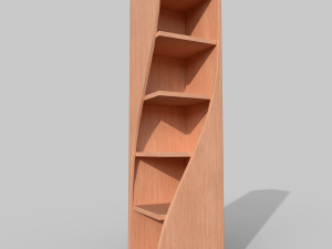 Rounded bookshelf 3D मॉडल
