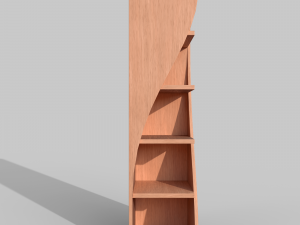 Rounded bookshelf 3D मॉडल