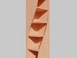 Rounded bookshelf 3D मॉडल