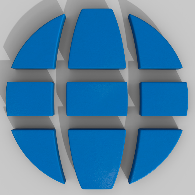Earth internet logo 3D Model .c4d .max .obj .3ds .fbx .stl .blend 