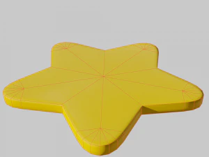 Simple star rounded corners 3D Model