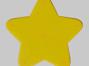 Simple star rounded corners 3D Model