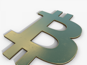 Bitcoin golden logo 3D Model