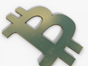 Bitcoin golden logo 3D Model