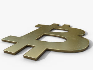 Bitcoin golden logo 3D Model