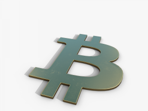 Bitcoin golden logo 3D Model